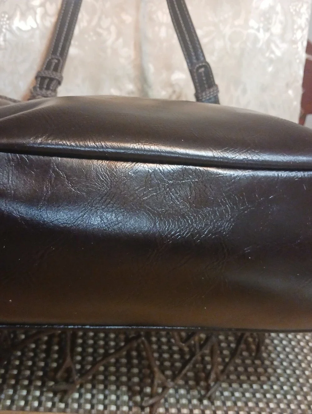 Nine & Co. Dark Brown Women's Tote Bag with Contrast Stitching